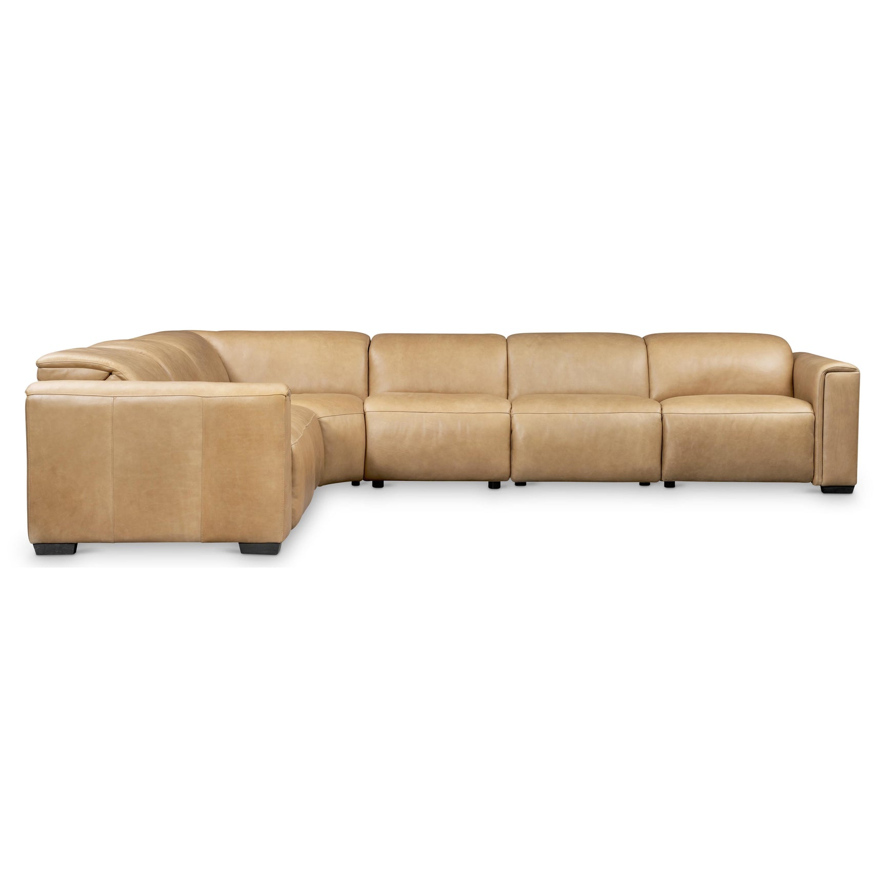 Billings Beige/Tan Leather Power Motion Sectional - Ornate Home