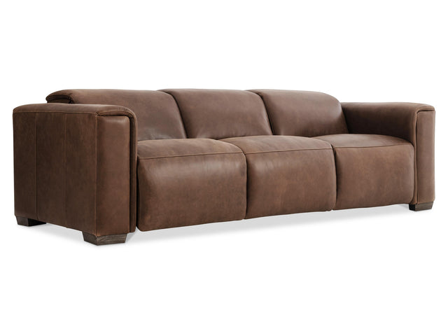 Billings Brown Leather Power Motion Sofa - Ornate Home