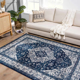 Billy Blue Medallion Rug - Ornate Home