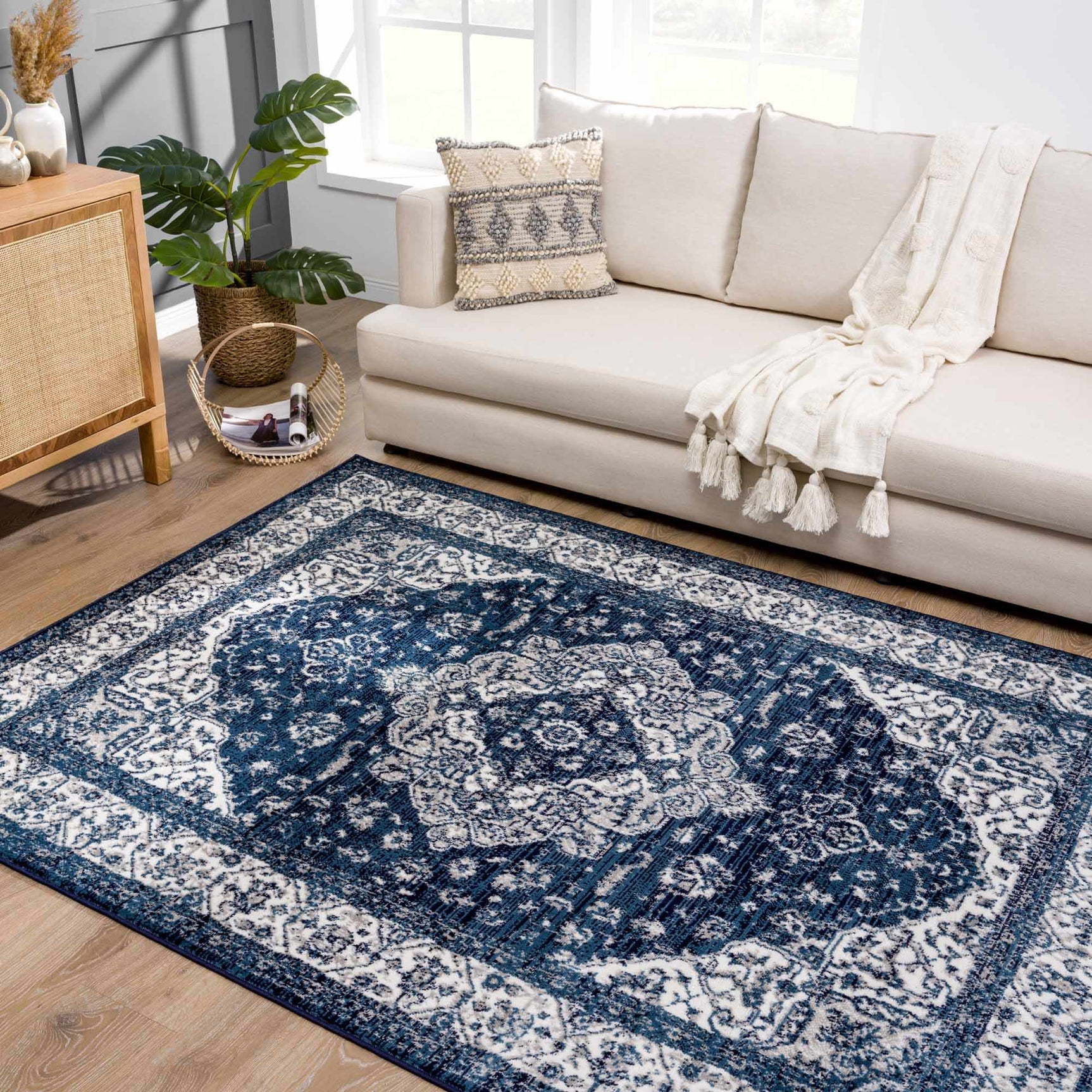 Billy Blue Medallion Rug - Ornate Home