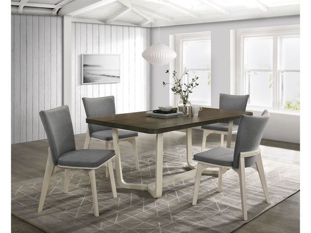 Biloxi Greyish / White 5-piece Dining Room Set - Ornate Home