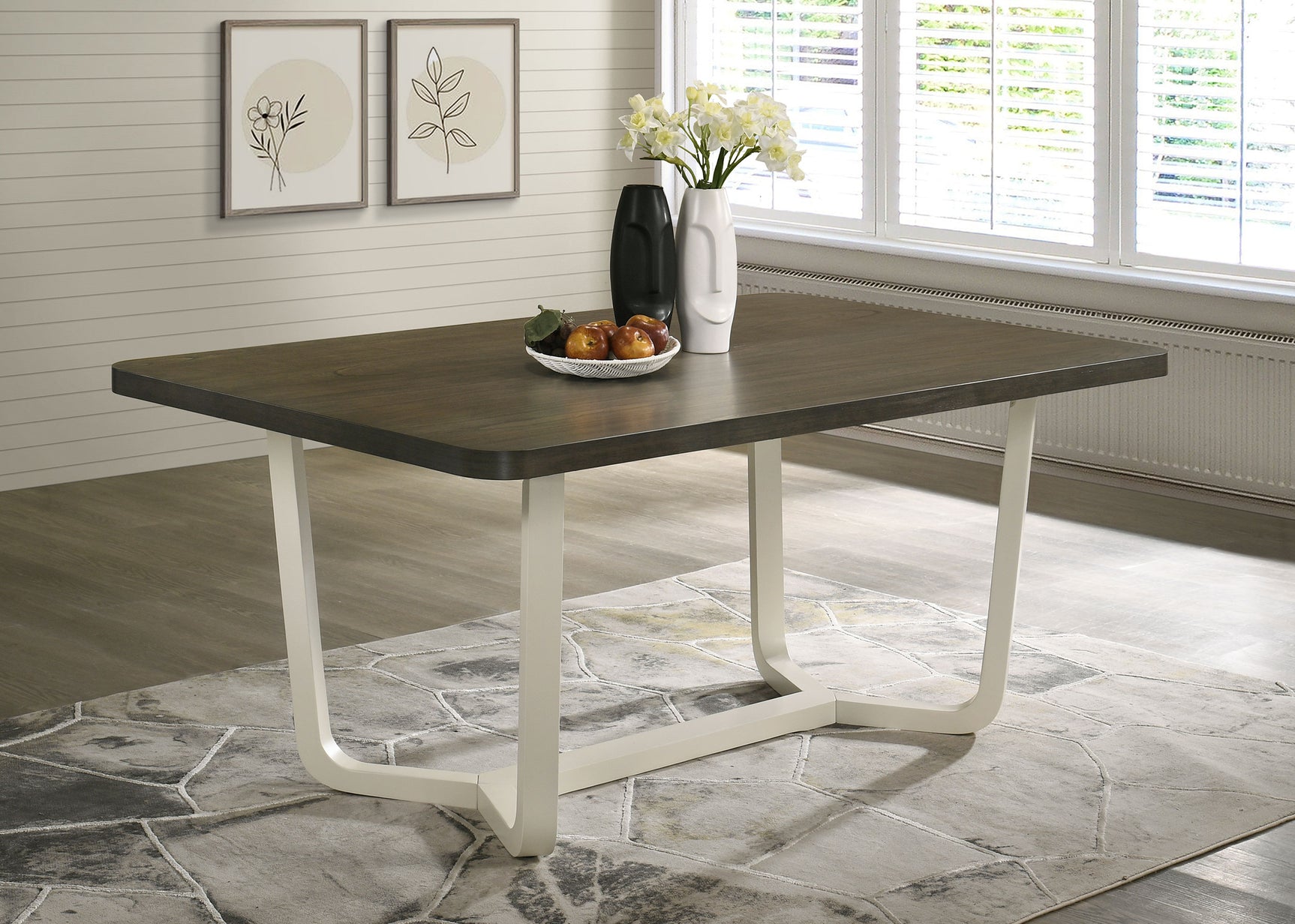 Biloxi Greyish / White Dining Room Table - Ornate Home