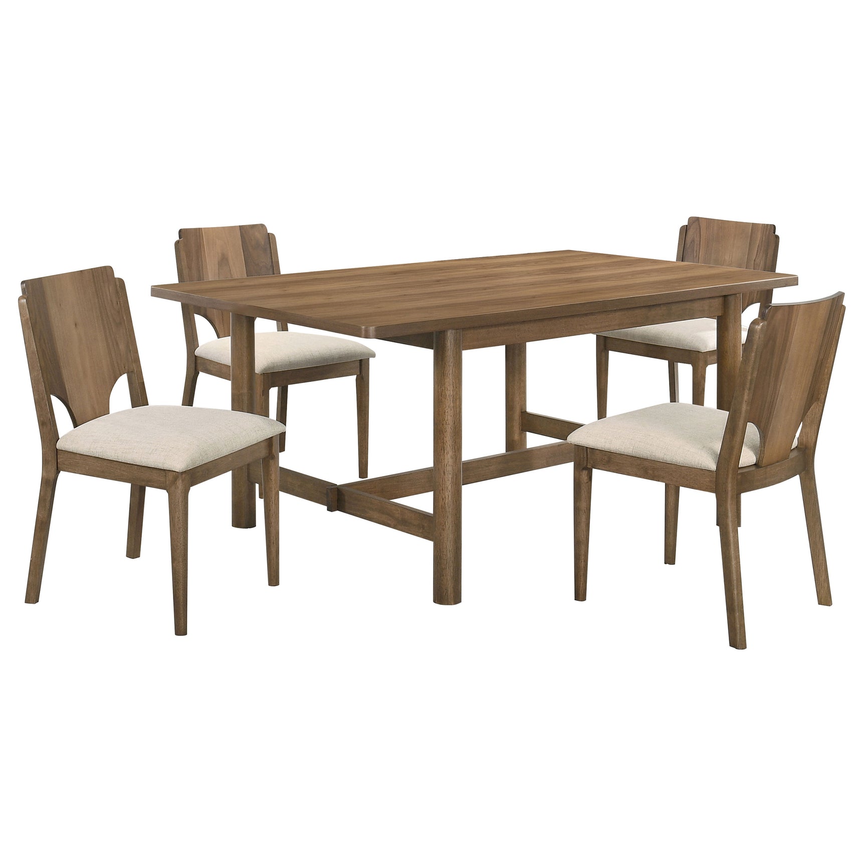 Biltmore Walnut Rectangular 5-piece Dining Room Set - Ornate Home