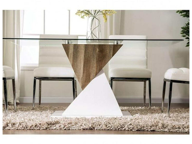 Bima Tempered Glass Top Rectangular Dining Table - Ornate Home