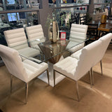 Bima Tempered Glass Top Rectangular Dining Table - Ornate Home