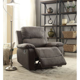 Bina Charcoal Polished Microfiber Recliner (Motion) - Ornate Home