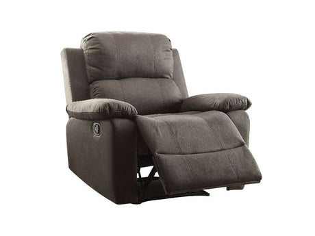 Bina Charcoal Polished Microfiber Recliner (Motion) - Ornate Home