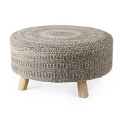 Bina Dark Gray 4 Legged Wool Stool - Ornate Home