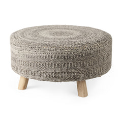 Bina Dark Gray 4 Legged Wool Stool - Ornate Home