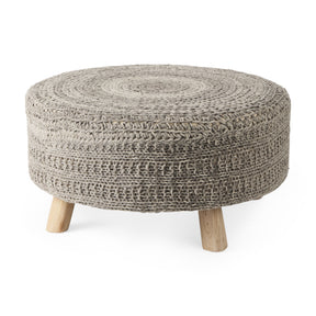 Bina Dark Gray 4 Legged Wool Stool - Ornate Home
