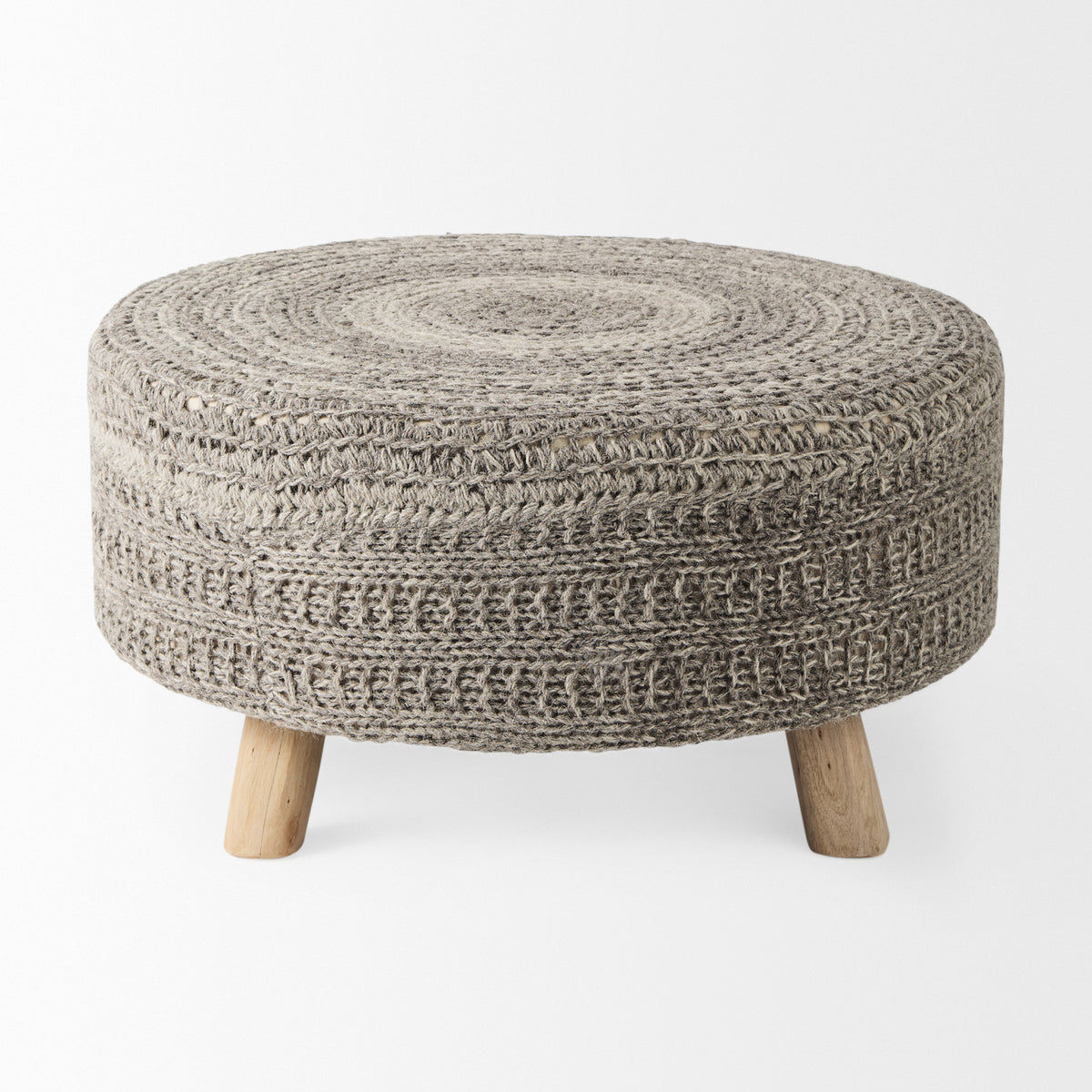 Bina Dark Gray 4 Legged Wool Stool - Ornate Home