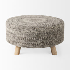Bina Dark Gray 4 Legged Wool Stool - Ornate Home
