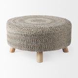 Bina Dark Gray 4 Legged Wool Stool - Ornate Home