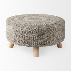 Bina Dark Gray 4 Legged Wool Stool - Ornate Home