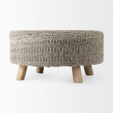 Bina Dark Gray 4 Legged Wool Stool - Ornate Home