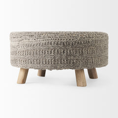 Bina Dark Gray 4 Legged Wool Stool - Ornate Home