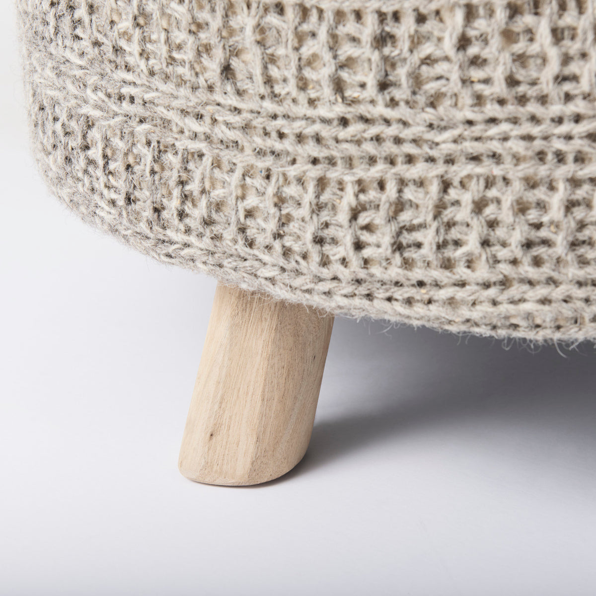 Bina Dark Gray 4 Legged Wool Stool - Ornate Home