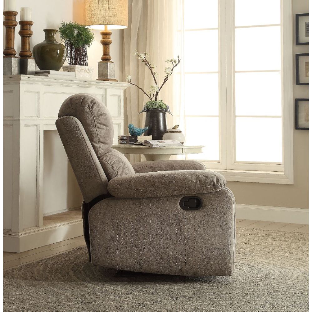 Bina Gray Polished Microfiber Recliner (Motion) - Ornate Home