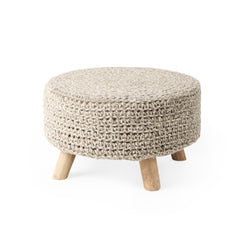Bina Light Gray 4 Legged Wool Stool - Ornate Home