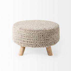 Bina Light Gray 4 Legged Wool Stool - Ornate Home