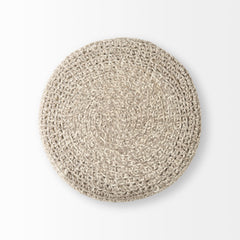 Bina Light Gray 4 Legged Wool Stool - Ornate Home