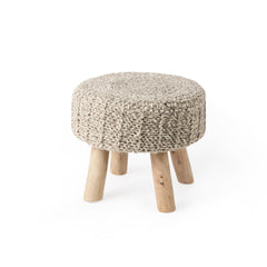 Bina Taupe 4 Legged Wool Stool - Ornate Home