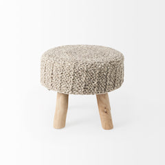 Bina Taupe 4 Legged Wool Stool - Ornate Home