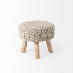 Bina Taupe 4 Legged Wool Stool - Ornate Home