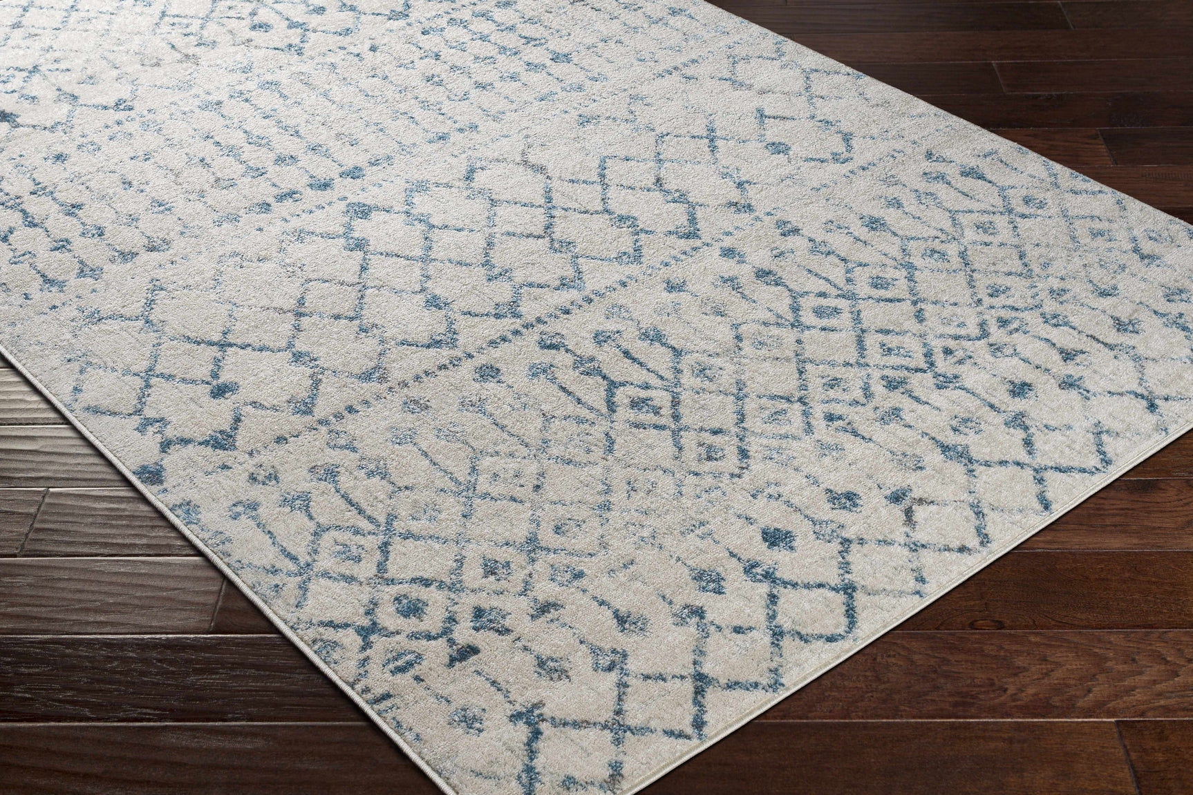 Binabalian Blue&White Tribal Area Carpet - Clearance - Ornate Home