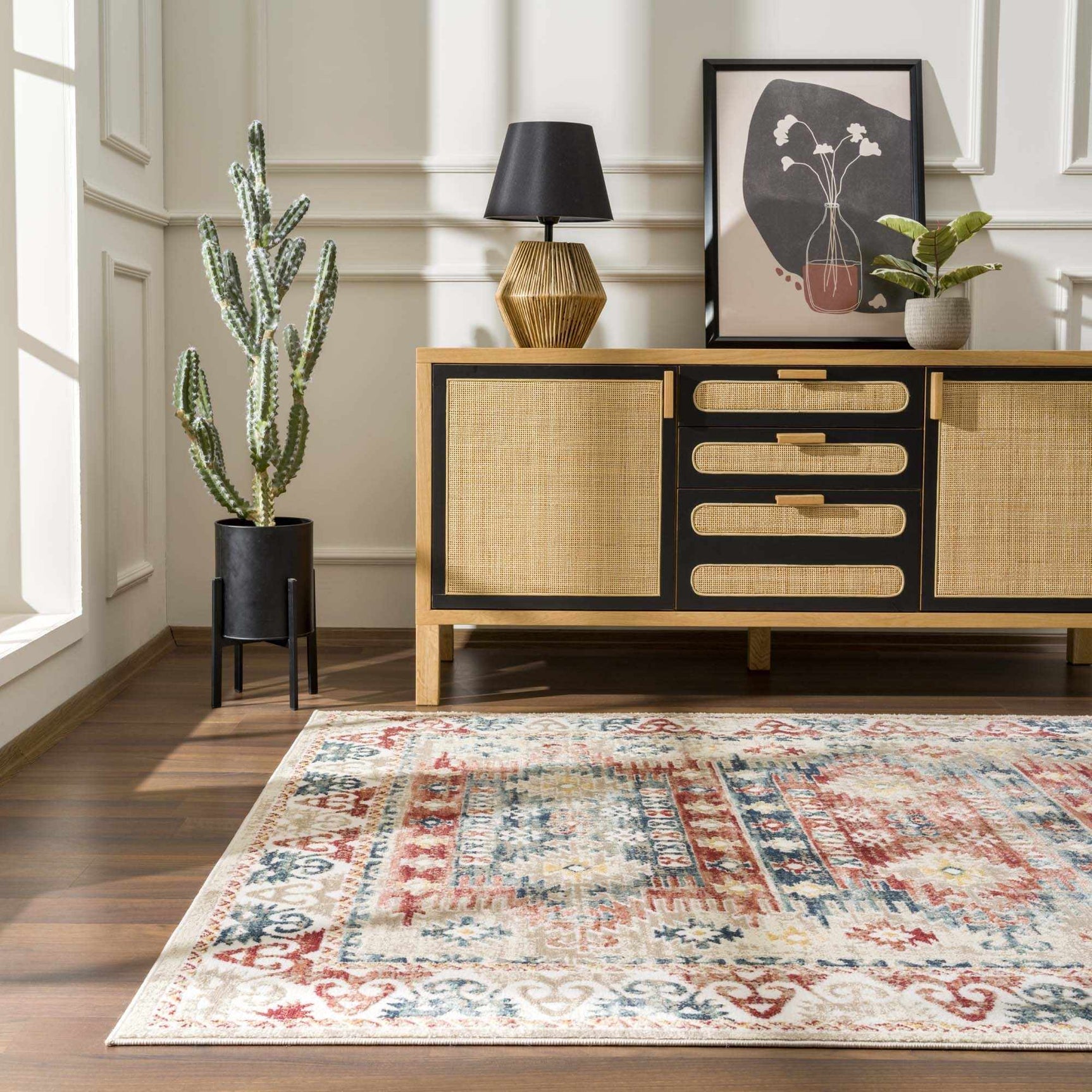 Bindi Blue & Rose Area Rug - Clearance - Ornate Home