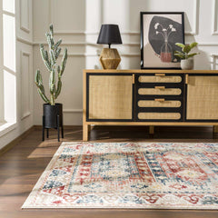 Bindi Blue & Rose Area Rug - Clearance - Ornate Home