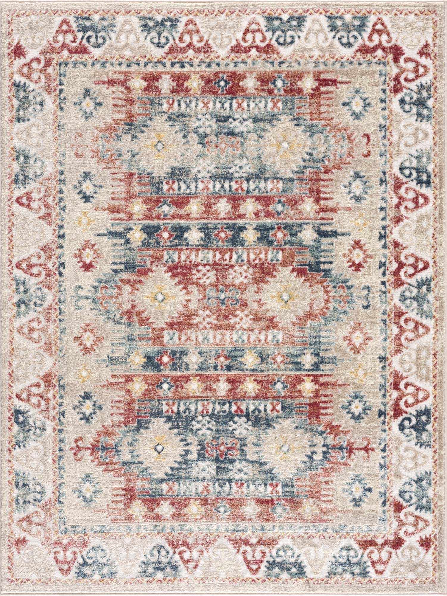 Bindi Blue & Rose Area Rug - Ornate Home