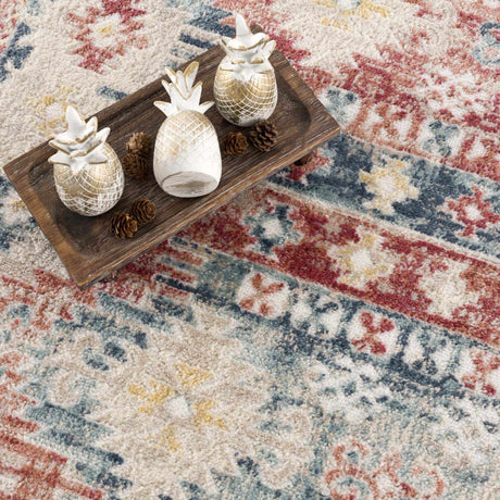 Bindi Blue & Rose Area Rug - Ornate Home