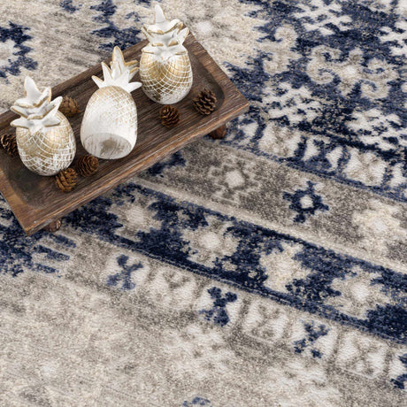 Bindi Navy Area Rug - Ornate Home