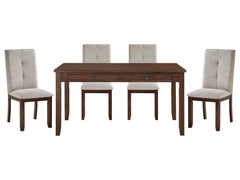 Binghampton Dark Cherry / Moonstone 5-piece Dinig Table Set - Ornate Home