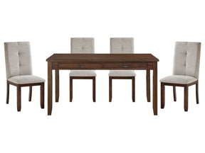 Binghampton Dark Cherry / Moonstone 5-piece Dinig Table Set - Ornate Home