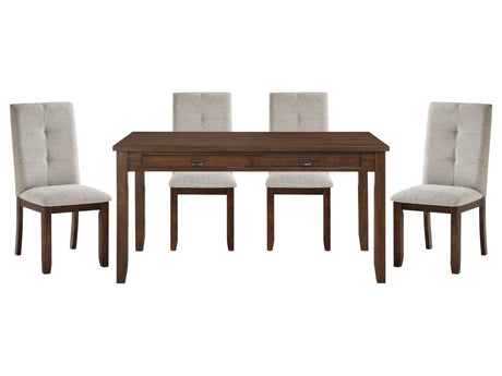 Binghampton Dark Cherry / Moonstone 5-piece Dinig Table Set - Ornate Home