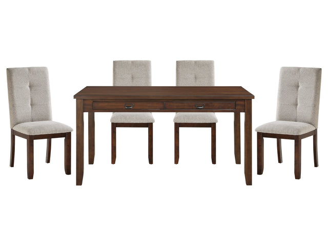 Binghampton Dark Cherry / Moonstone 5-piece Dinig Table Set - Ornate Home