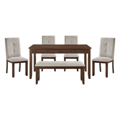Binghampton Gray 6pc Dining Set - Ornate Home