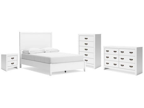 Binterglen White Full Panel Bedroom Set with Dresser, Chest and Nightstand - Ornate Home