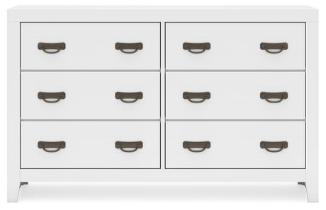 Binterglen White Full Panel Bedroom Set with Dresser, Chest and Nightstand - Ornate Home