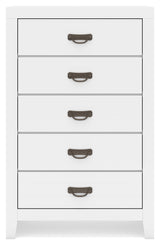 Binterglen White Full Panel Bedroom Set with Dresser, Chest and Nightstand - Ornate Home