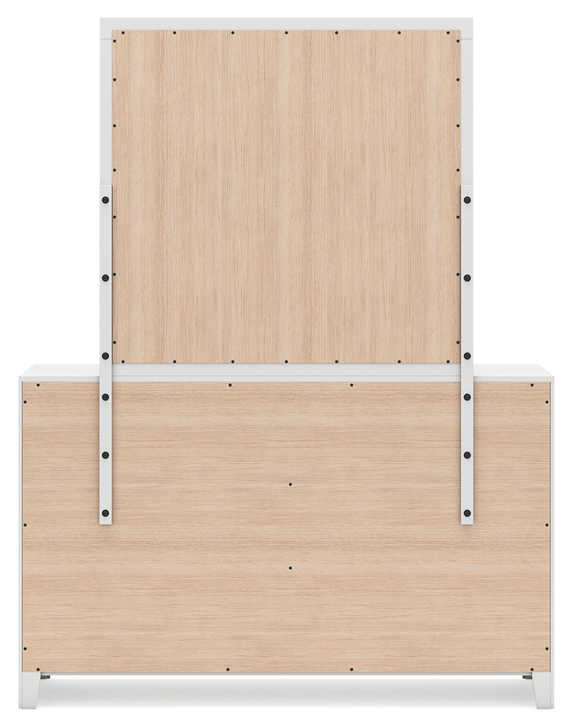 Binterglen White King Panel Bed & Dresser & Mirror & Nightstand (Online Special Price) - Ornate Home