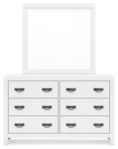 Binterglen White King Panel Bed & Dresser & Mirror & Nightstand - Ornate Home