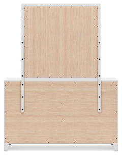 Binterglen White King Panel Bed & Dresser & Mirror & Nightstand - Ornate Home