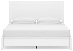 Binterglen White King Panel Bed & Dresser & Mirror & Nightstand - Ornate Home