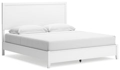 Binterglen White King Panel Bed & Dresser & Mirror & Nightstand - Ornate Home