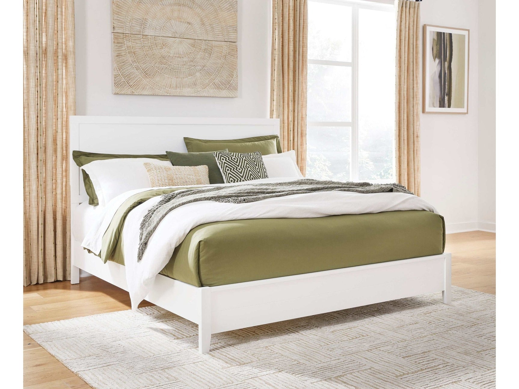 Binterglen White King Panel Bed (Online Special Price) - Ornate Home