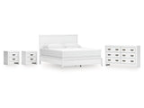 Binterglen White King Panel Bedroom Set with Dresser and 2 Nightstands (Online Special Price) - Ornate Home
