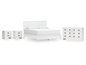 Binterglen White King Panel Bedroom Set with Dresser and 2 Nightstands (Online Special Price) - Ornate Home